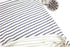 Cream and Heather Dark Blue Narrow Stripe Cotton Blend Sweater Knit Fabric by the yard